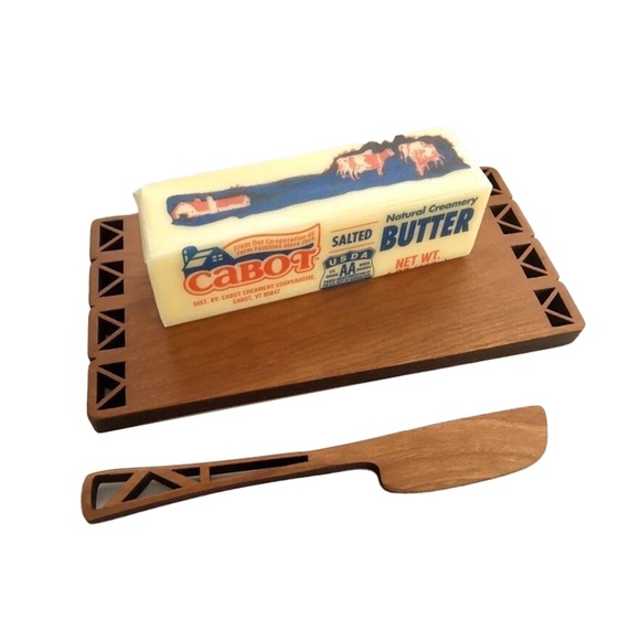 MoonSpoon Butter Board, Handmade Laser cut Cherry Wood. Great For Soft Cheese 🧀 - Picture 1 of 8